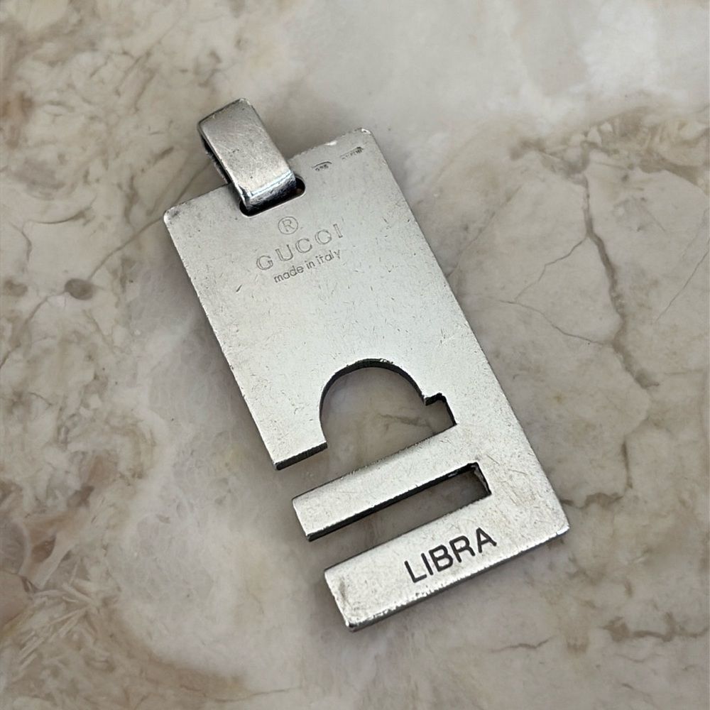 Gucci 925 Sterling Silver “Libra” Zodiac Pendant Unisex